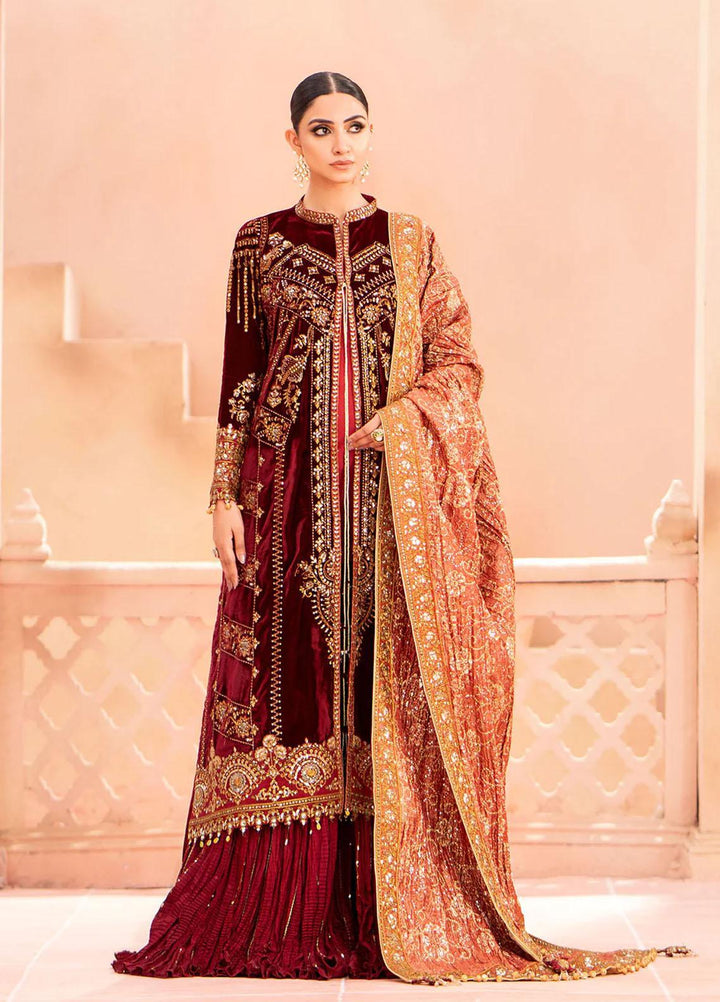 Zardozi By AIK Atelier Embroidered Velvet Suits Unstitched 3 Piece AIK23Z Look 03 - Premium Collection
