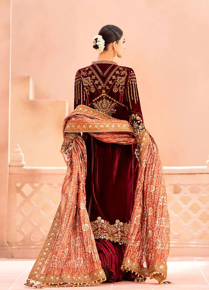 Zardozi By AIK Atelier Embroidered Velvet Suits Unstitched 3 Piece AIK23Z Look 03 - Premium Collection