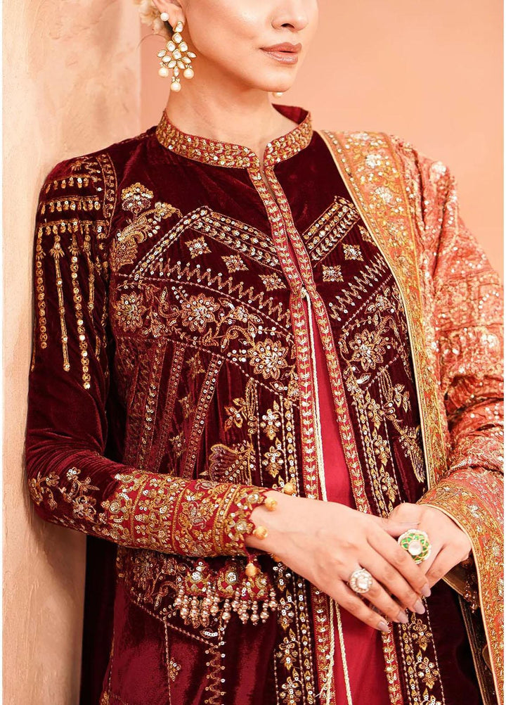 Zardozi By AIK Atelier Embroidered Velvet Suits Unstitched 3 Piece AIK23Z Look 03 - Premium Collection