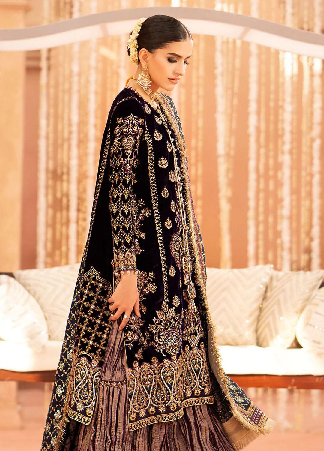 Zardozi By AIK Atelier Embroidered Velvet Suits Unstitched 3 Piece AIK23Z Look 09 - Premium Collection