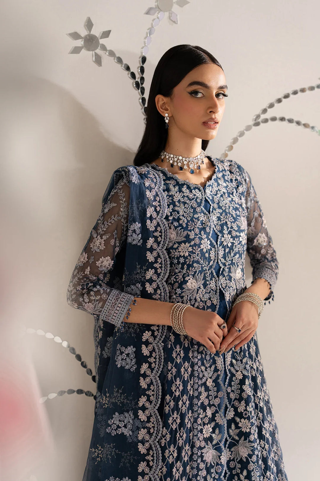 Shehnai by Lavish Premium Unstitched Embroidered Organza 3 Piece Suit LVP26USO SH-05 ZAREEN - Wedding Collection