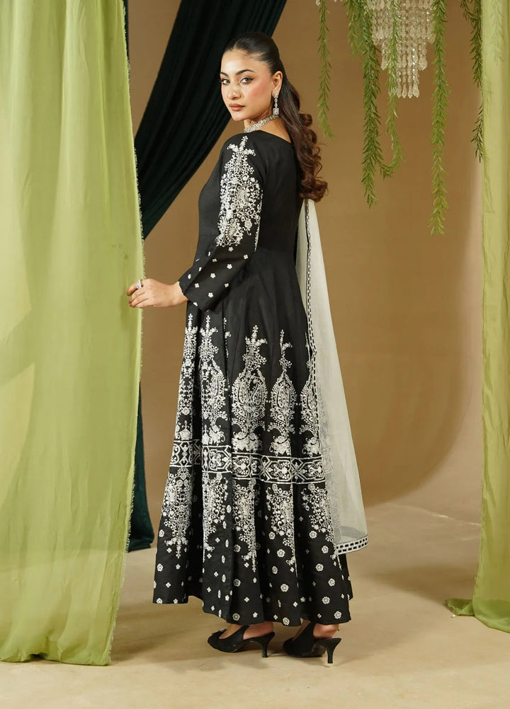 Zaren Pret Embroidered Chambray 3 Piece Suit 3004-K.NT-BLK