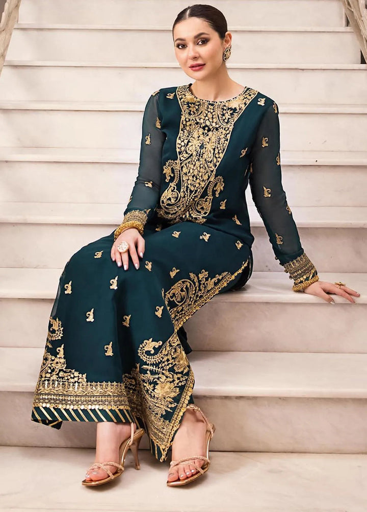 Zari Sitara By Asim Jofa Embroidered Chiffon Kurti Unstitched AJ23ZS AJZS-19 - Luxury Eid Collection