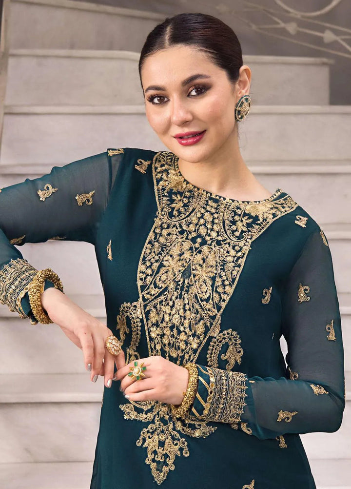Zari Sitara By Asim Jofa Embroidered Chiffon Kurti Unstitched AJ23ZS AJZS-19 - Luxury Eid Collection