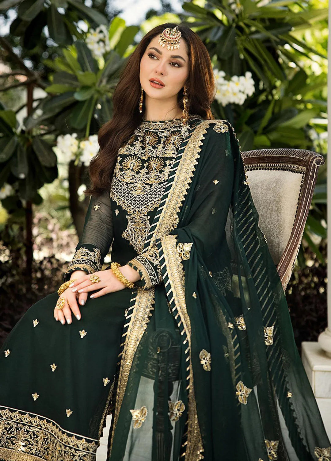 Zari Sitara By Asim Jofa Embroidered Chiffon Unstitched Suit 3 Piece AJ23ZS AJZS-04 - Luxury Eid Collection