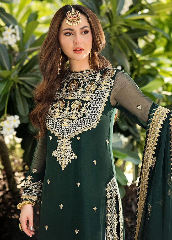 Zari Sitara By Asim Jofa Embroidered Chiffon Unstitched Suit 3 Piece AJ23ZS AJZS-04 - Luxury Eid Collection
