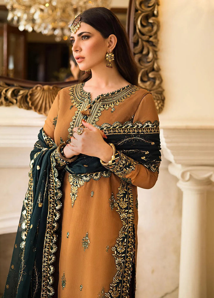 Zari Sitara By Asim Jofa Embroidered Chiffon Unstitched Suit 3 Piece AJ23ZS AJZS-09 - Luxury Eid Collection