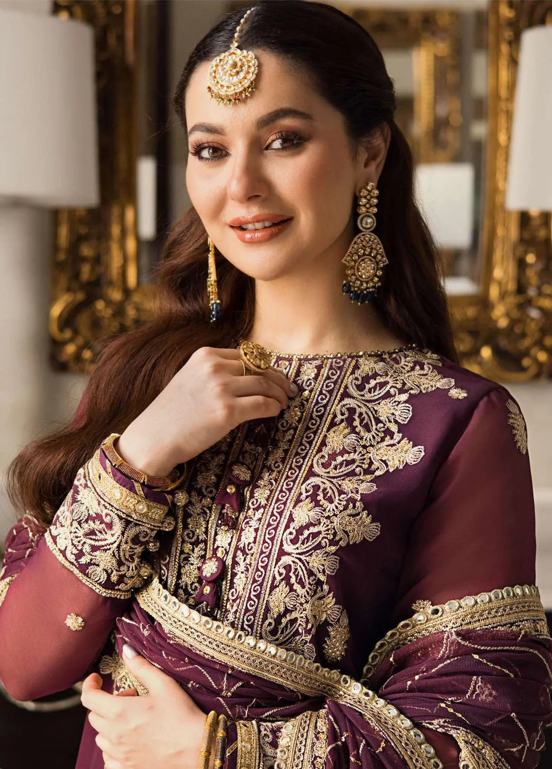 Zari Sitara By Asim Jofa Embroidered Chiffon Unstitched Suit 3 Piece AJ23ZS AJZS-23 - Luxury Eid Collection