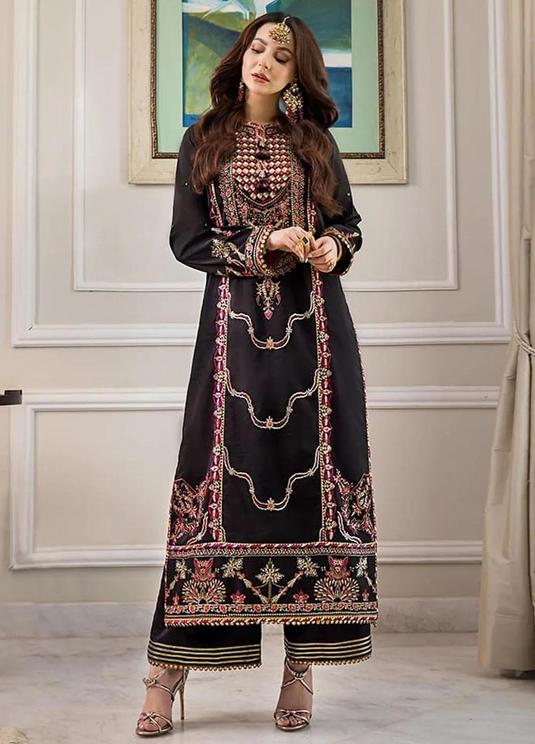 Zari Sitara By Asim Jofa Embroidered Cotton Kurti Unstitched AJ23ZS AJZS-25 - Luxury Eid Collection