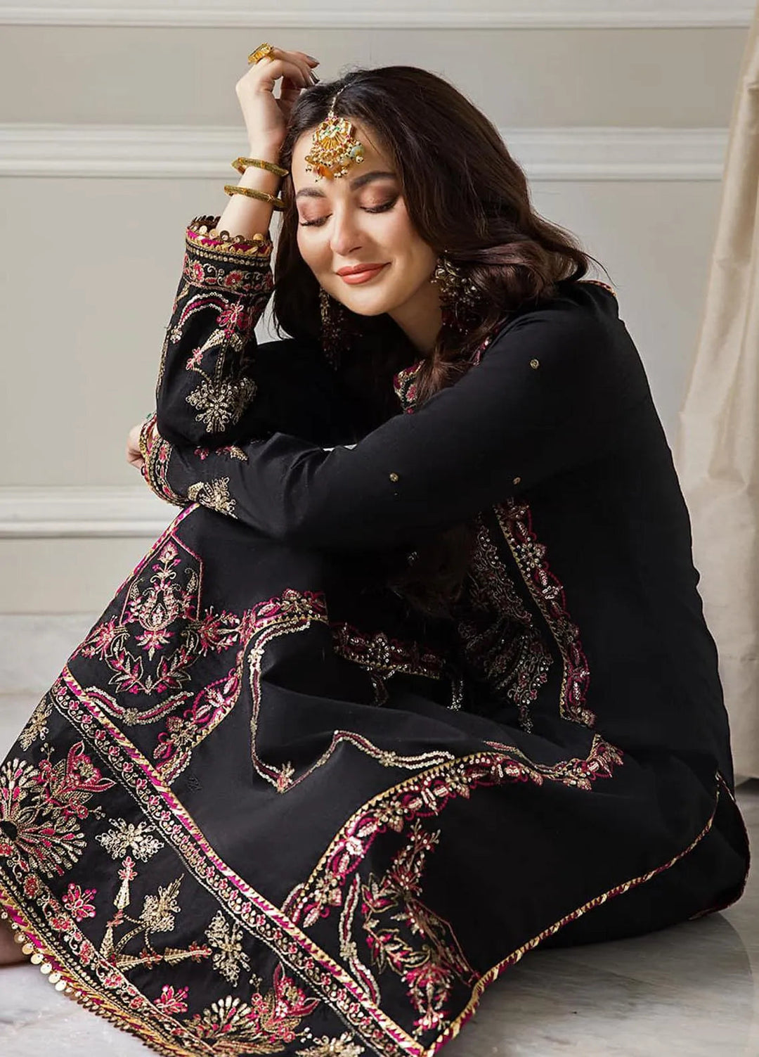 Zari Sitara By Asim Jofa Embroidered Cotton Kurti Unstitched AJ23ZS AJZS-25 - Luxury Eid Collection
