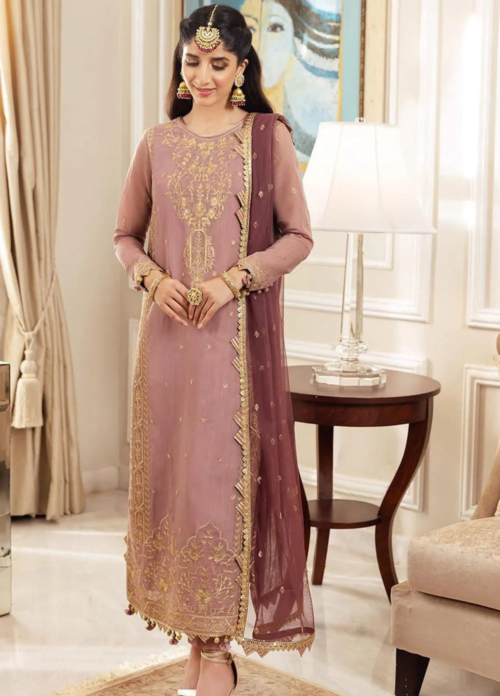 Zari Sitara By Asim Jofa Embroidered Cotton Unstitched Suit 2 Piece AJ23ZS AJZS-20 - Luxury Eid Collection