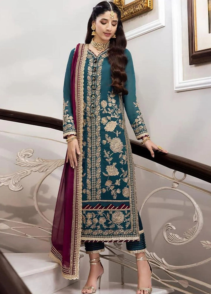 Zari Sitara By Asim Jofa Embroidered Cotton Unstitched Suit 2 Piece AJ23ZS AJZS-27 - Luxury Eid Collection