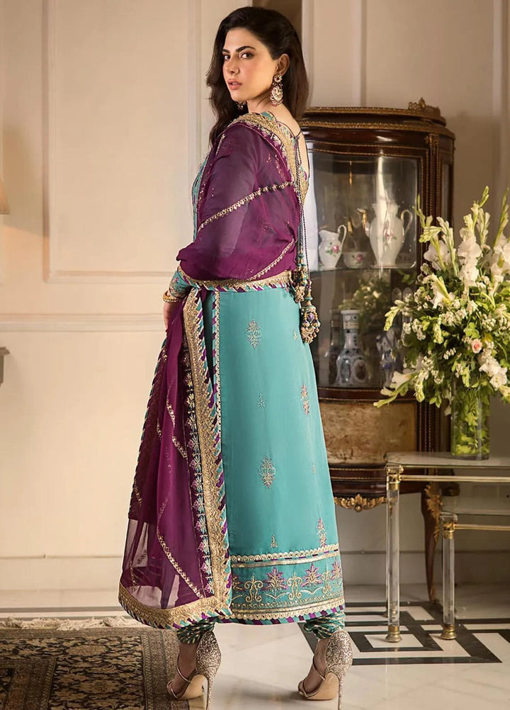 Zari Sitara By Asim Jofa Embroidered Cotton Unstitched Suit 3 Piece AJ23ZS AJZS-17 - Luxury Eid Collection