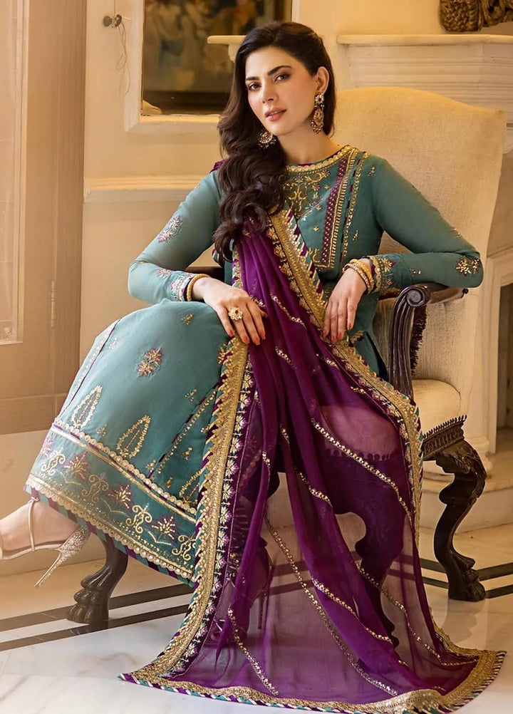 Zari Sitara By Asim Jofa Embroidered Cotton Unstitched Suit 3 Piece AJ23ZS AJZS-17 - Luxury Eid Collection
