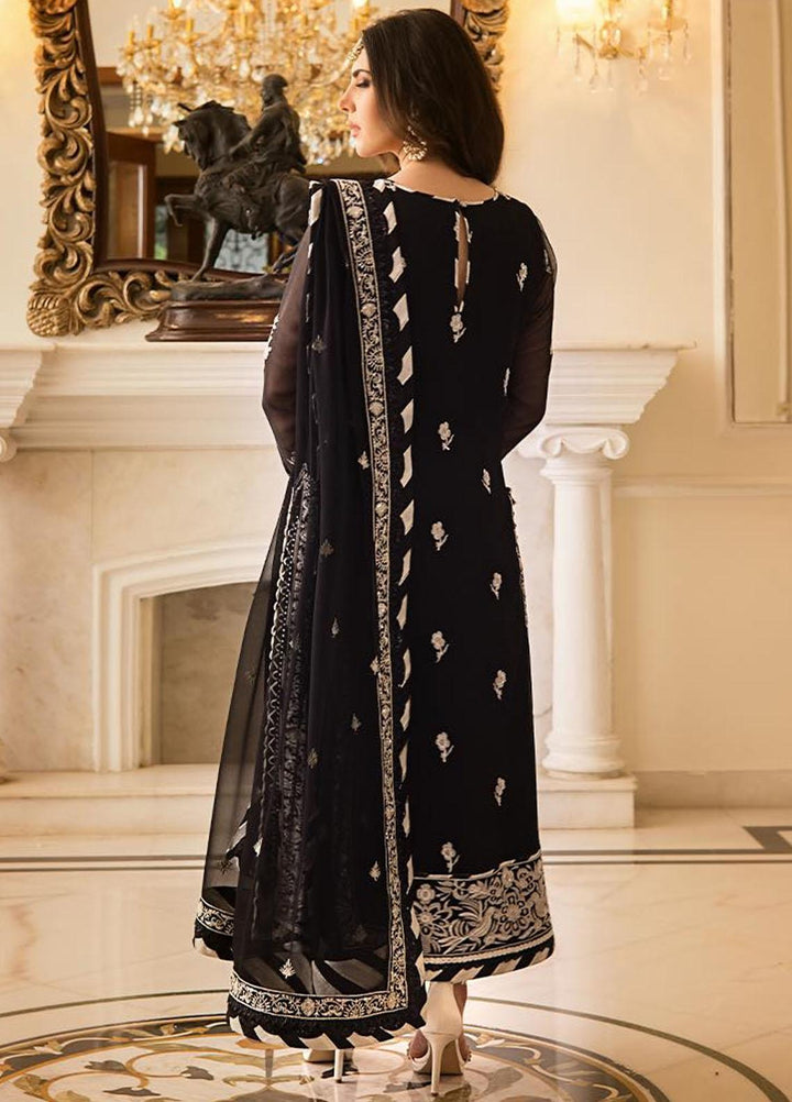 Zari Sitara By Asim Jofa Embroidered Chiffon Suits Unstitched 3 Piece AJ23ZS AJZS-02 - Luxury Eid Collection