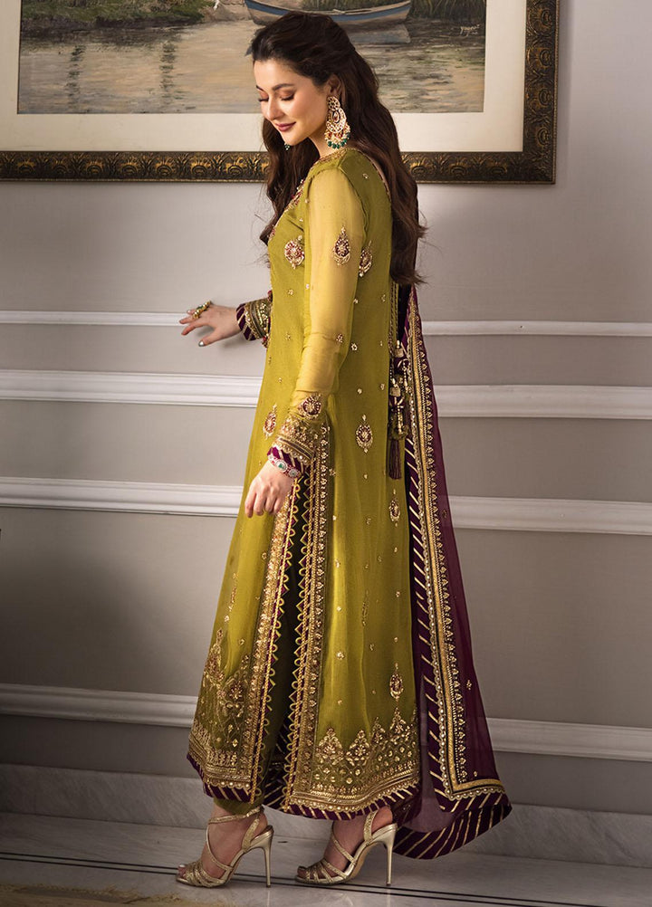 Zari Sitara By Asim Jofa Embroidered Chiffon Suits Unstitched 3 Piece AJ23ZS AJZS-06 - Luxury Eid Collection