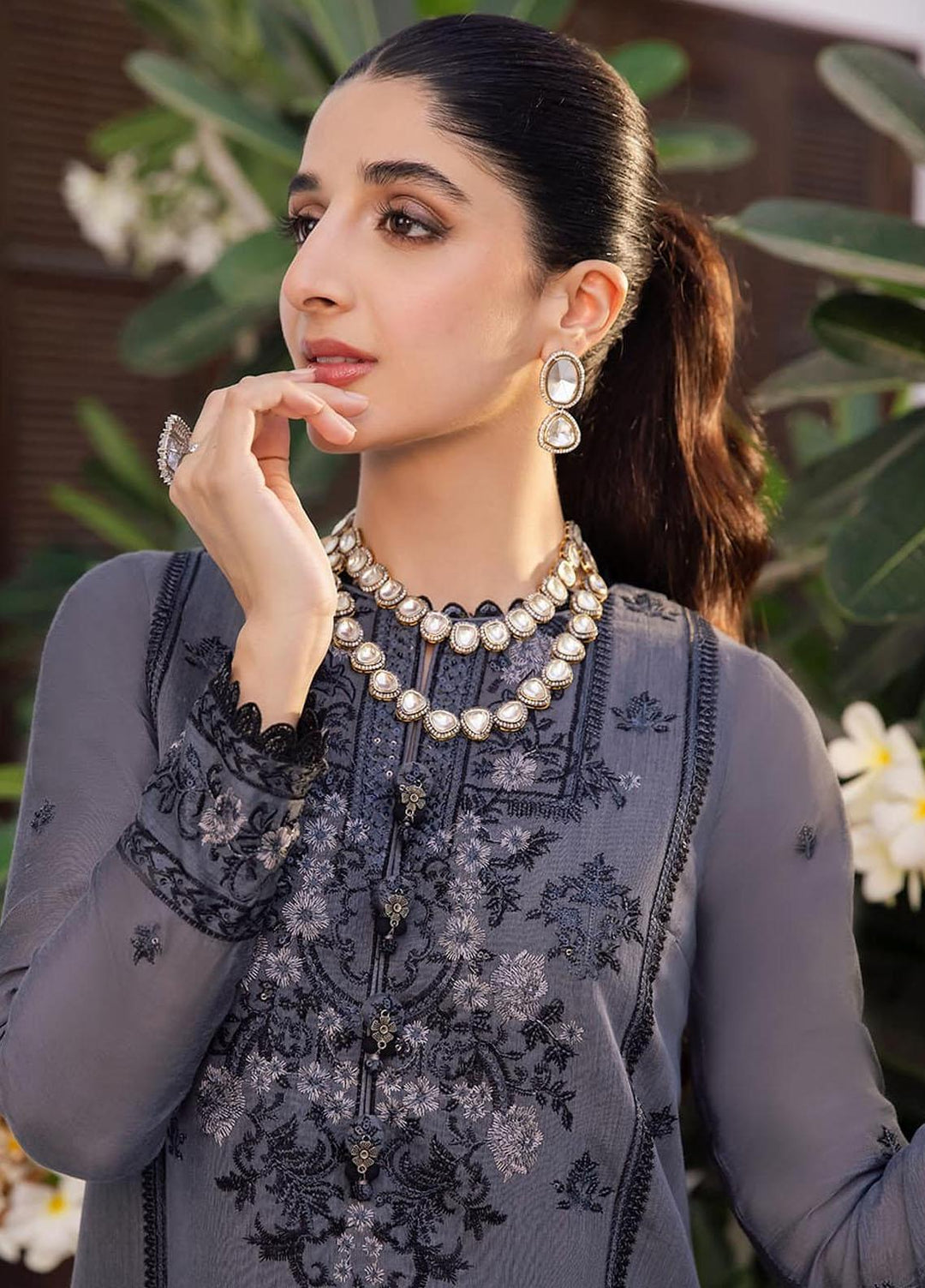 Zari Sitara By Asim Jofa Embroidered Cotton  Unstitched Kurties AJ23ZS AJZS-07 - Luxury Eid Collection