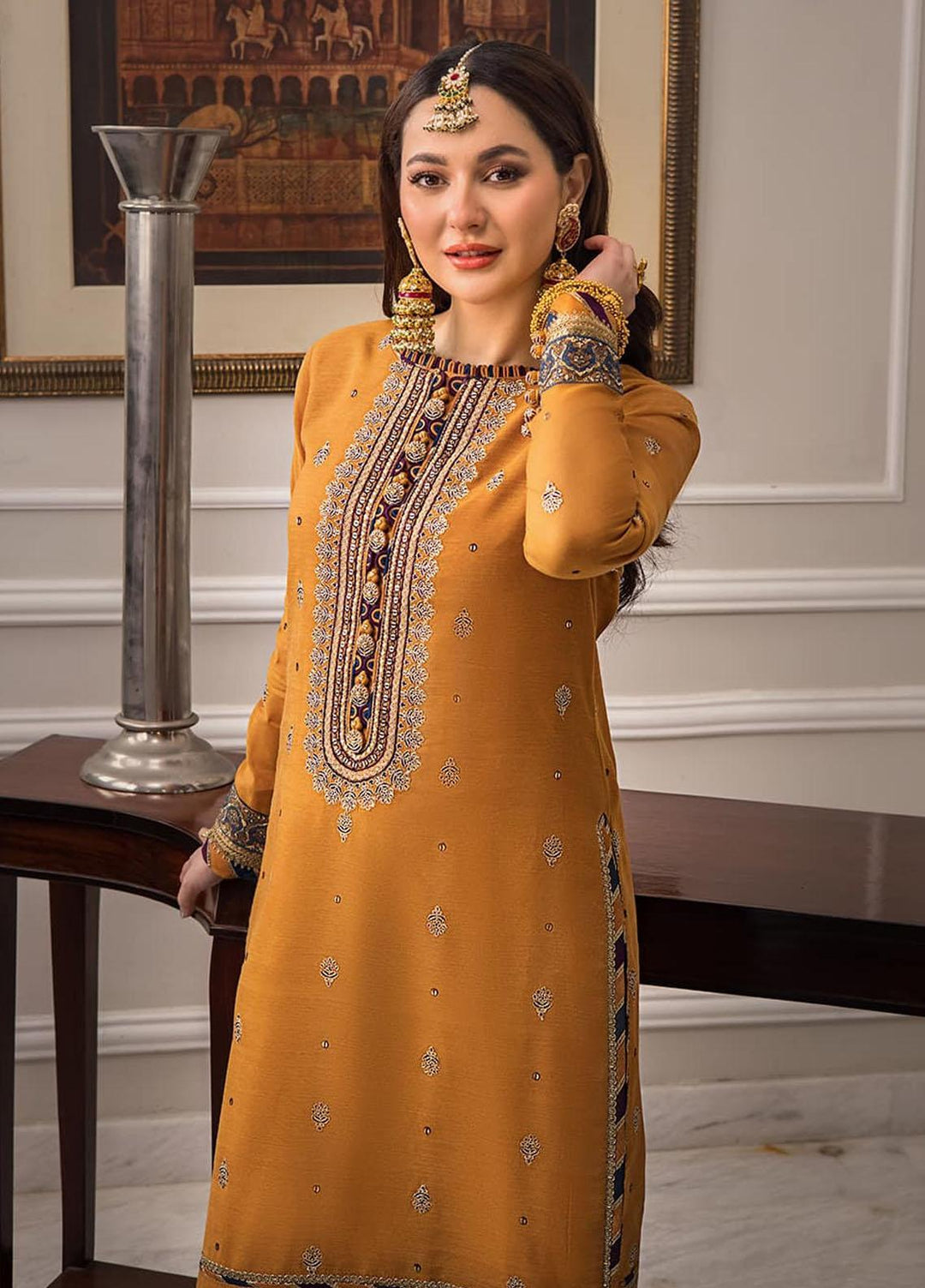 Zari Sitara By Asim Jofa Embroidered Cotton Suits Unstitched 2 Piece AJ23ZS AJZS-11 - Luxury Eid Collection