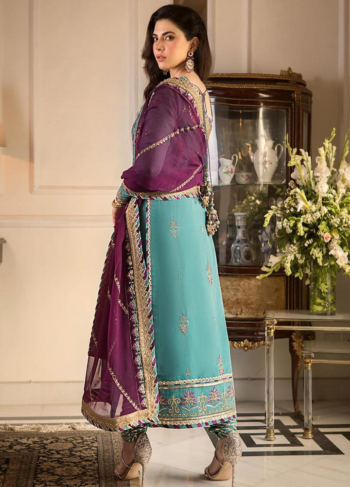 Zari Sitara By Asim Jofa Embroidered Cotton Suits Unstitched 3 Piece AJ23ZS AJZS-17 - Luxury Eid Collection