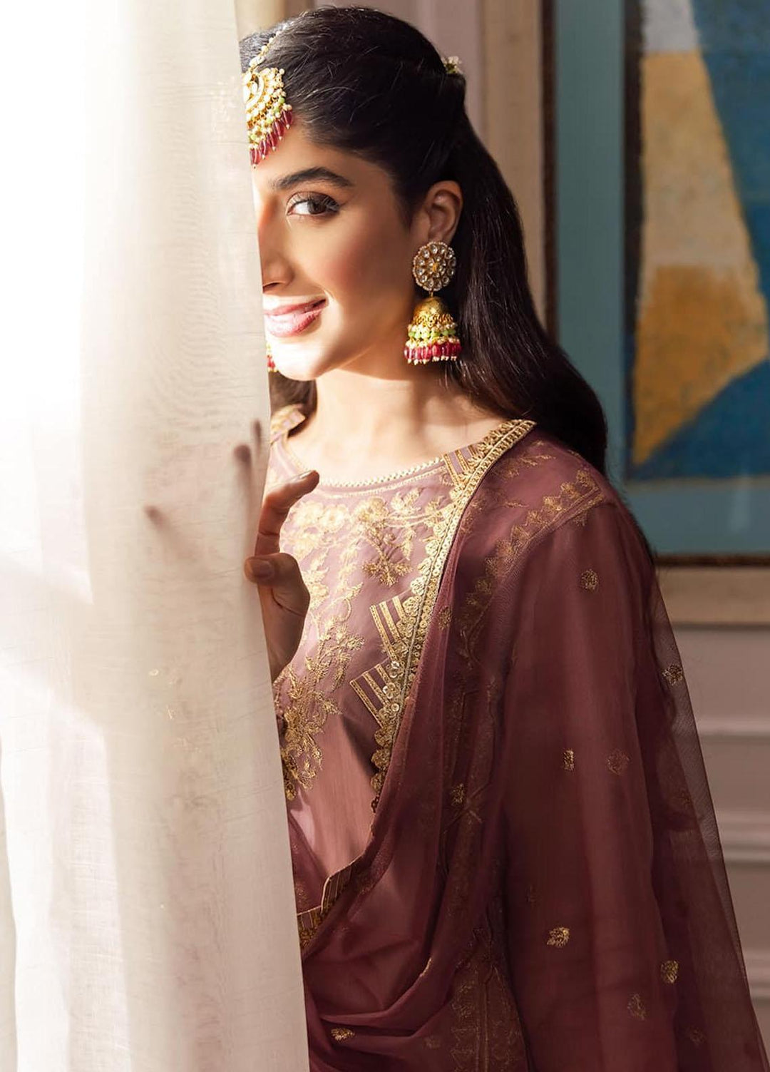 Zari Sitara By Asim Jofa Embroidered Cotton Suits Unstitched 2 Piece AJ23ZS AJZS-20 - Luxury Eid Collection