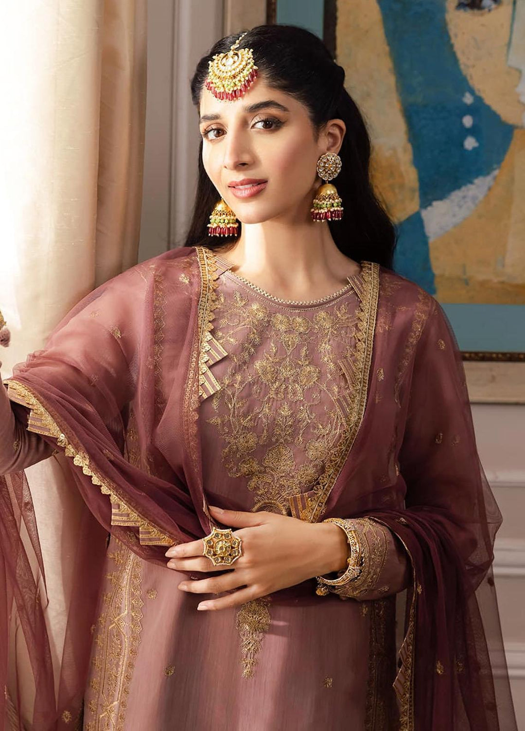 Zari Sitara By Asim Jofa Embroidered Cotton Suits Unstitched 2 Piece AJ23ZS AJZS-20 - Luxury Eid Collection