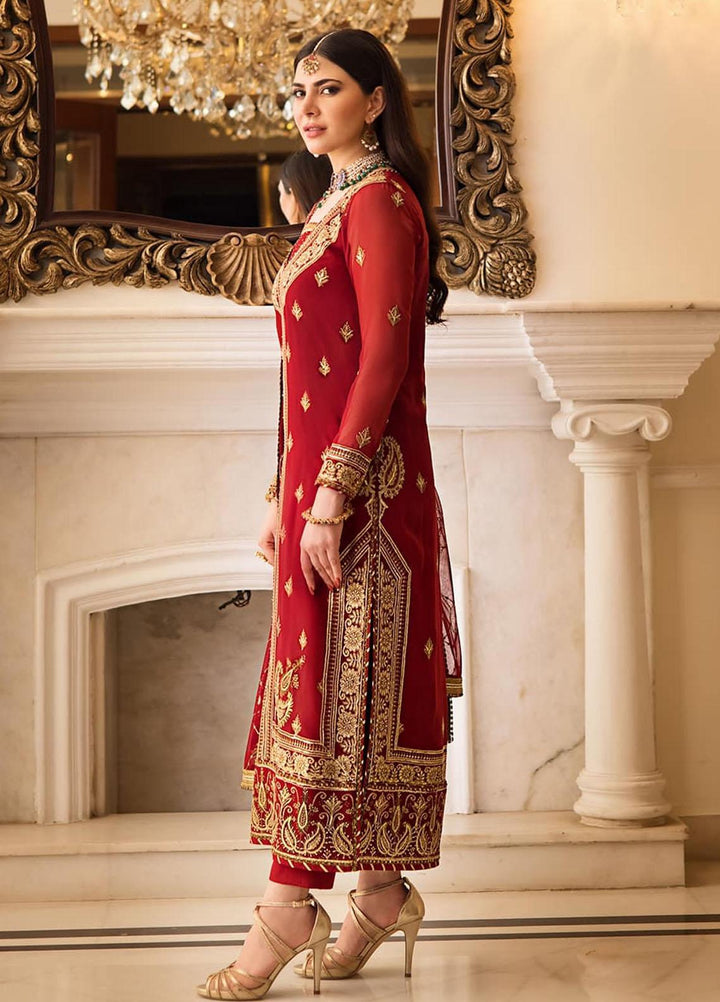 Zari Sitara By Asim Jofa Embroidered Chiffon Suits Unstitched 2 Piece AJ23ZS AJZS-21 - Luxury Eid Collection