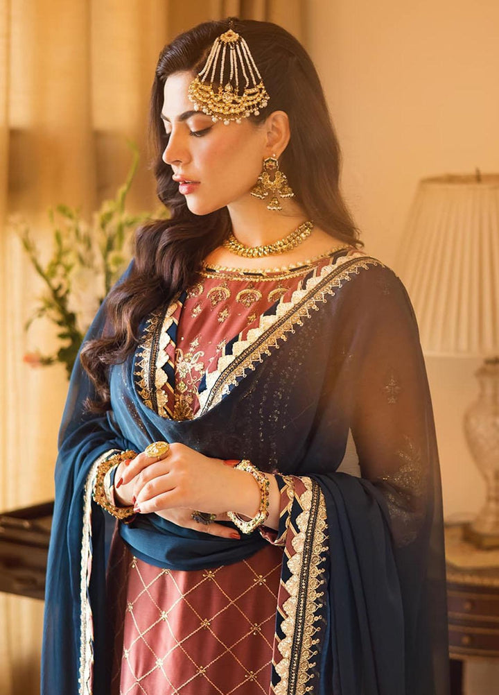 Zari Sitara By Asim Jofa Embroidered Chiffon Suits Unstitched 3 Piece AJ23ZS AJZS-29 - Luxury Eid Collection