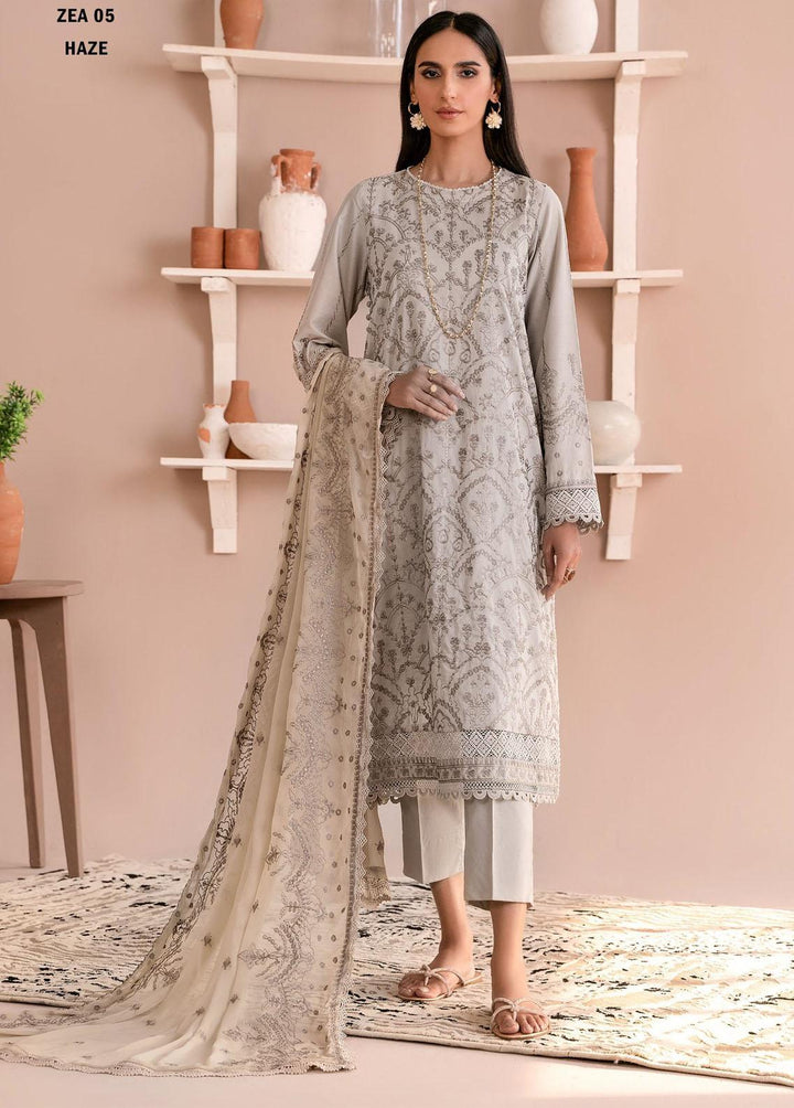 Zarif Embroidered Lawn Suits Unstitched 3 Piece ZF23EA ZEA-05 Haze - Eid Collection