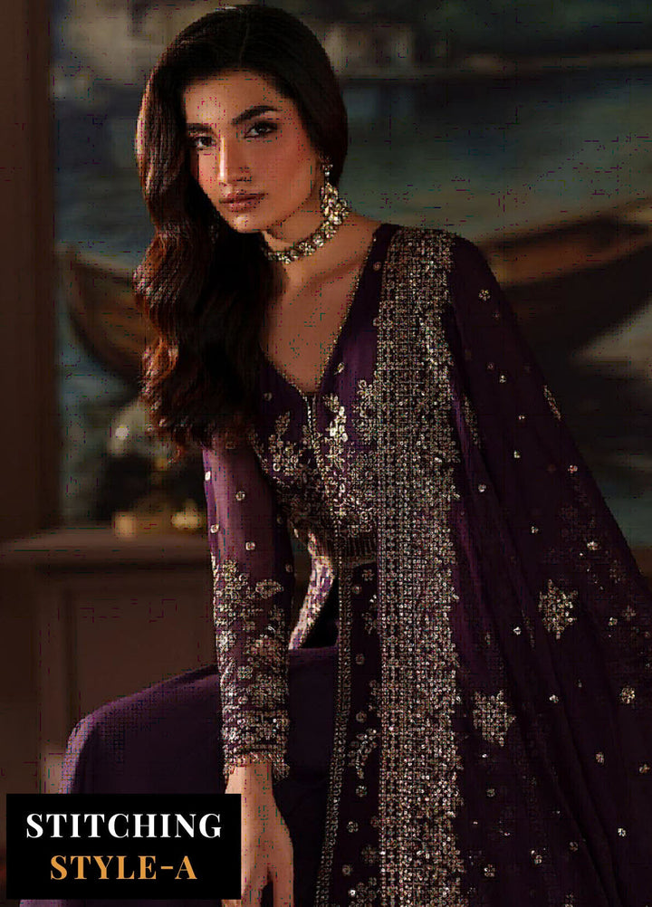 Zarif Embroidered Chiffon Suits Unstitched 3 Piece ZR25UF Prc-01 Ireleen - Formals Collection