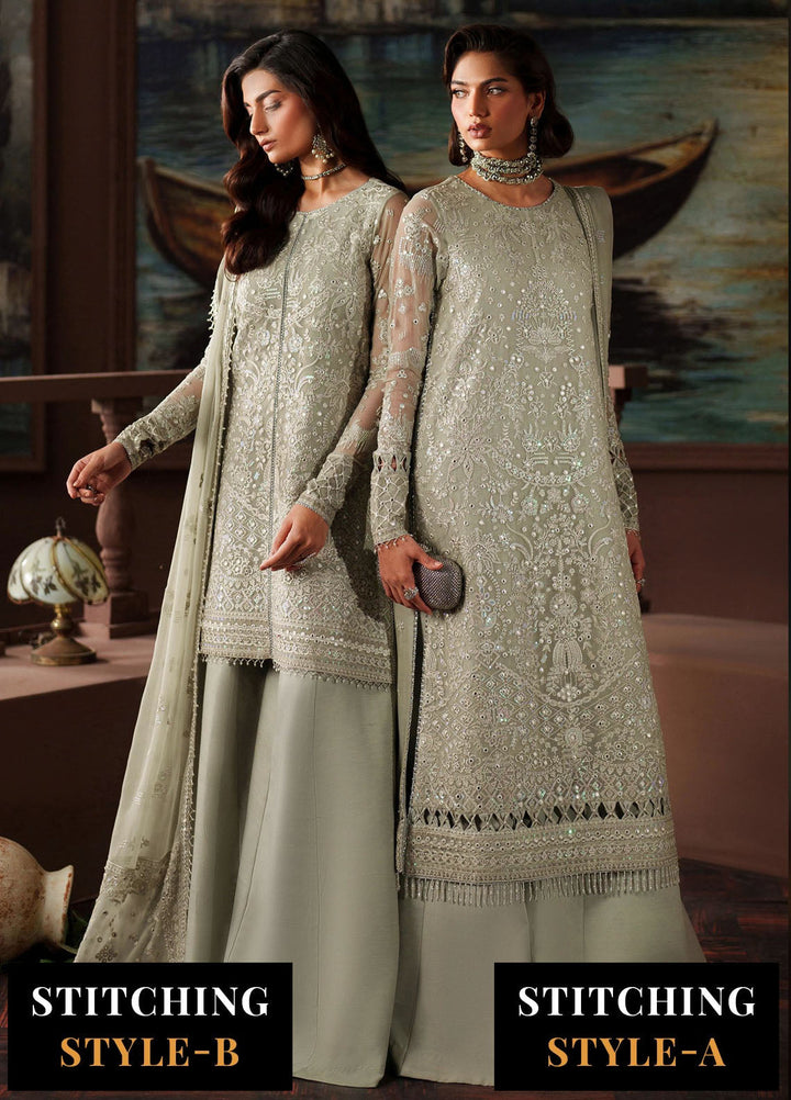 Zarif Embroidered Chiffon Suits Unstitched 3 Piece ZR25UF Prc-02 Ethel - Formals Collection