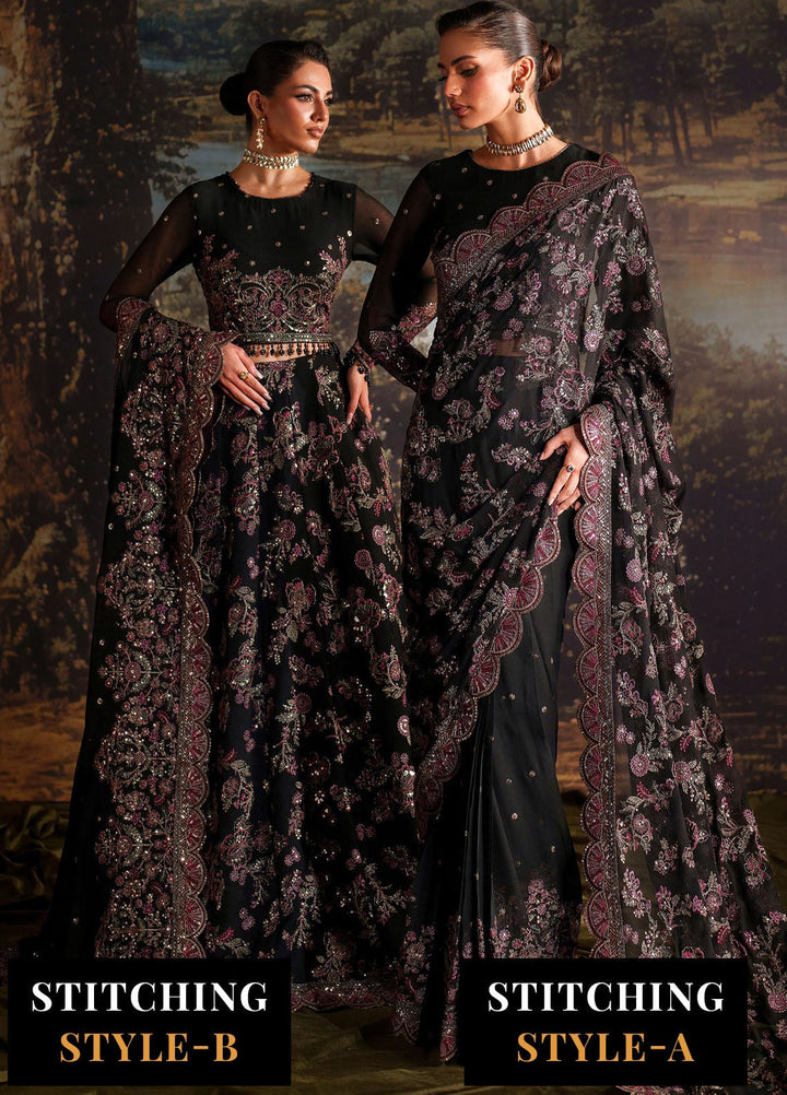 Zarif Embroidered Chiffon Suits Unstitched 3 Piece ZR25UF Prc-04 Victoria - Formals Collection