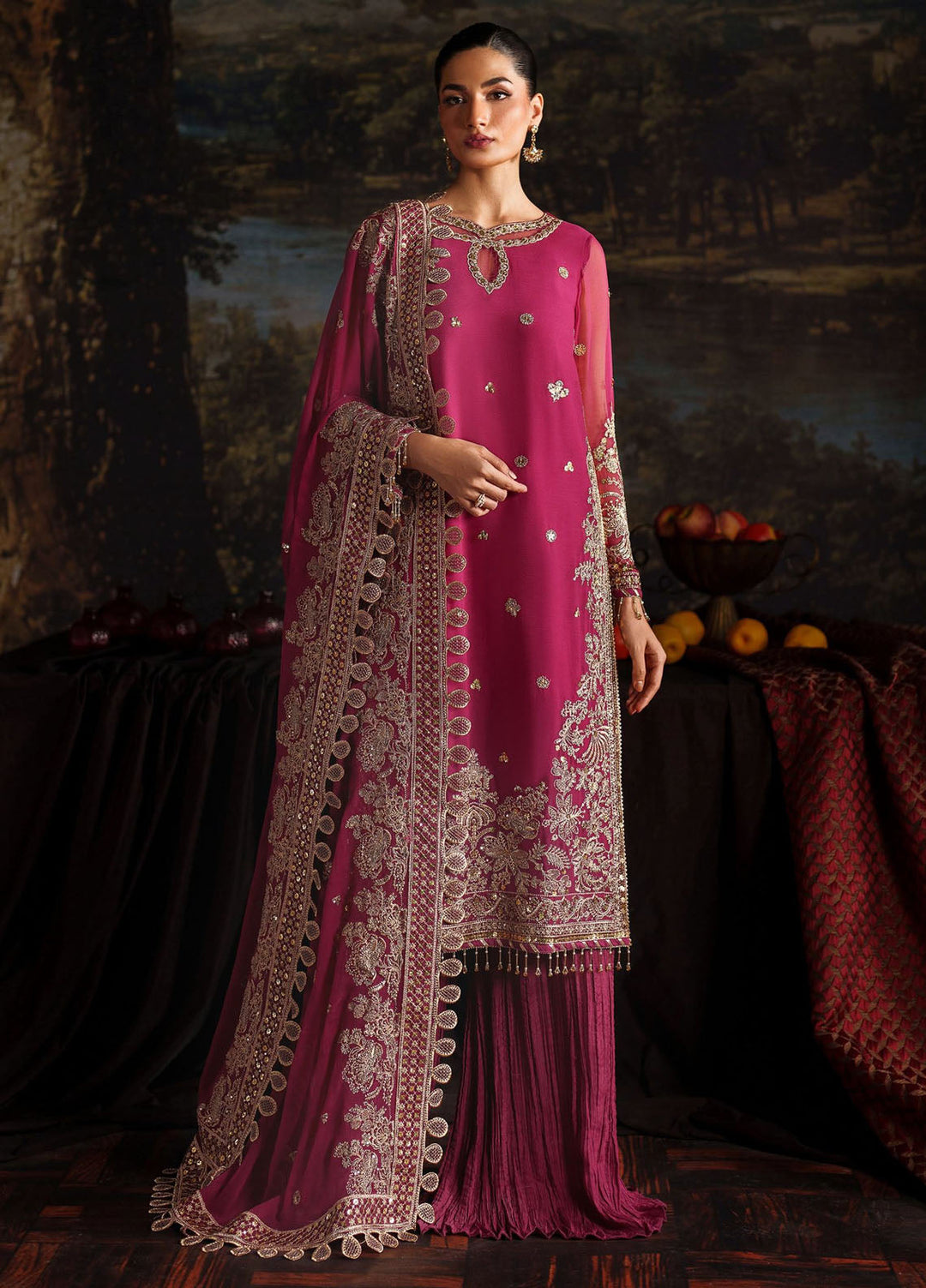 Zarif Embroidered Chiffon Suits Unstitched 3 Piece ZR25UF Prc-05 Adelle - Formals Collection