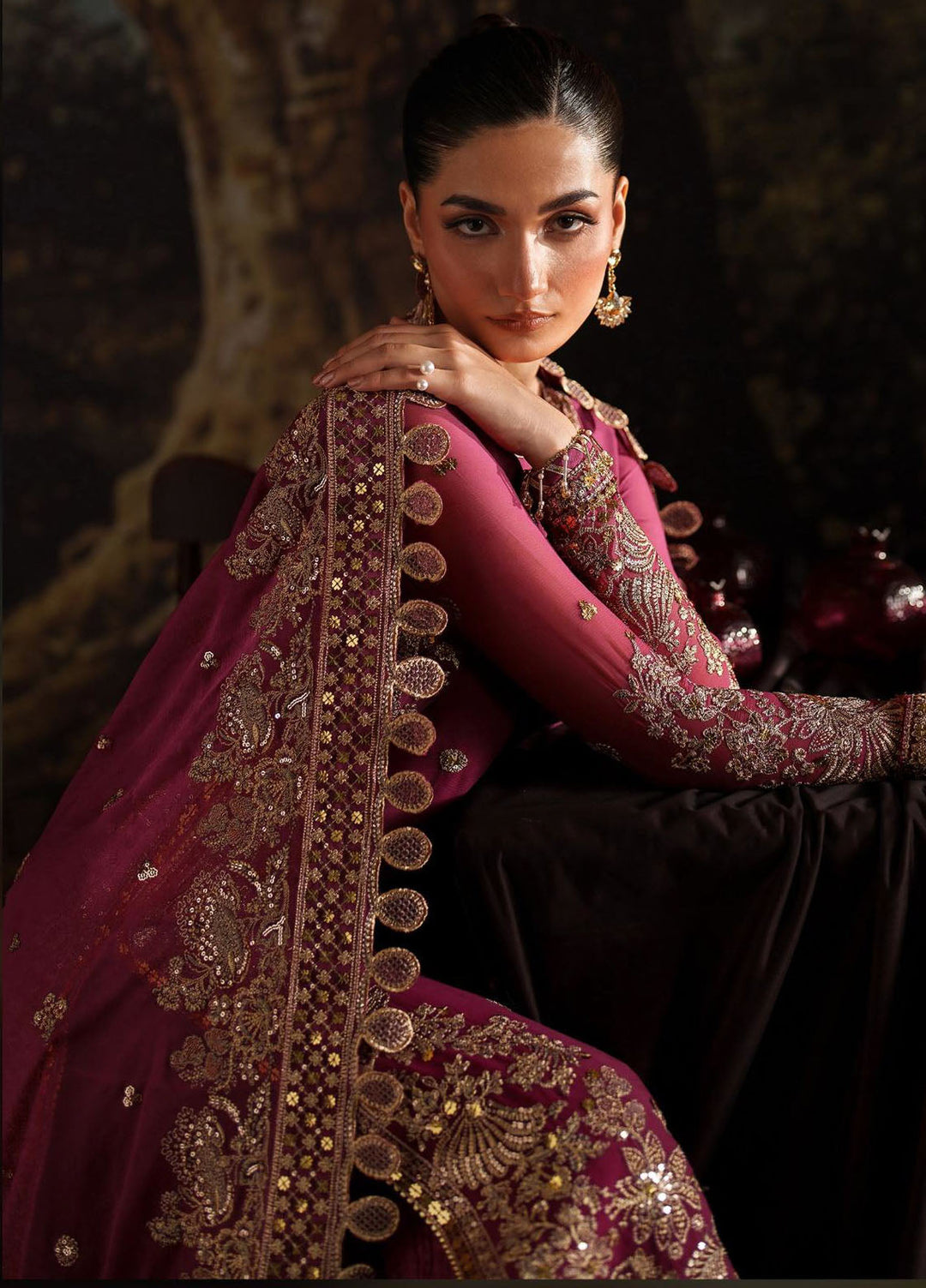 Zarif Embroidered Chiffon Suits Unstitched 3 Piece ZR25UF Prc-05 Adelle - Formals Collection