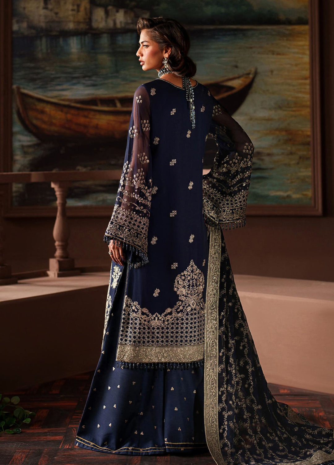 Zarif Embroidered Chiffon Suits Unstitched 3 Piece ZR25UF Prc-06 Felicia - Formals Collection