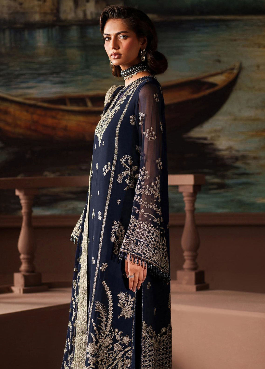 Zarif Embroidered Chiffon Suits Unstitched 3 Piece ZR25UF Prc-06 Felicia - Formals Collection