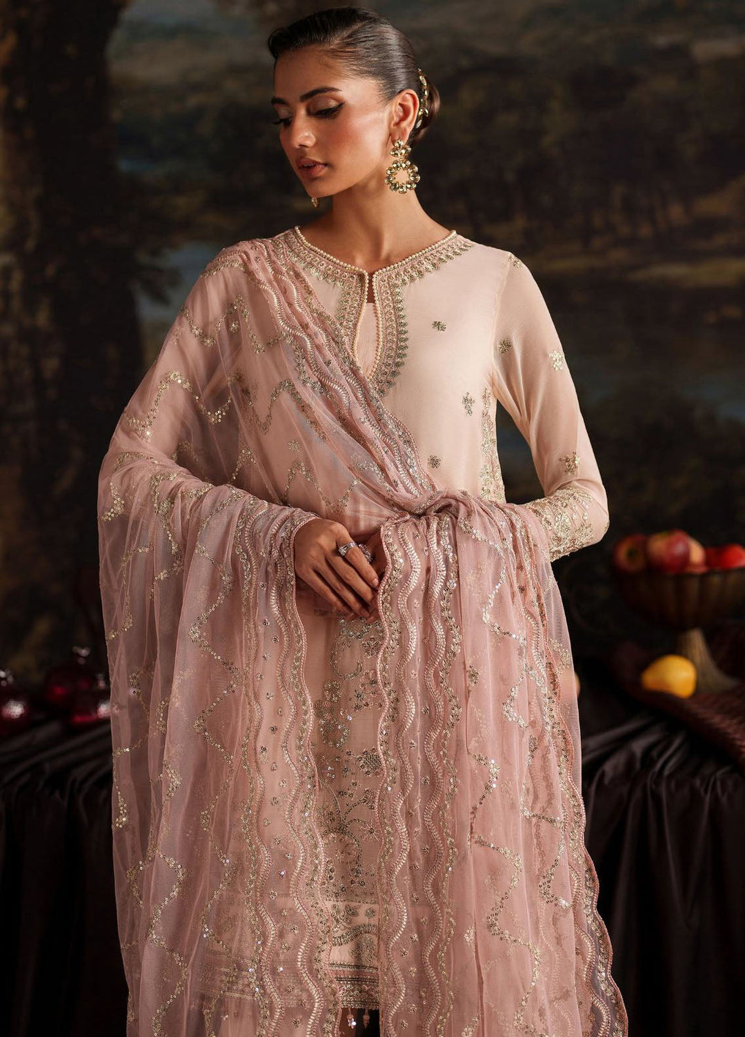 Zarif Embroidered Chiffon Suits Unstitched 3 Piece ZR25UF Prc-08 Lucia - Formals Collection