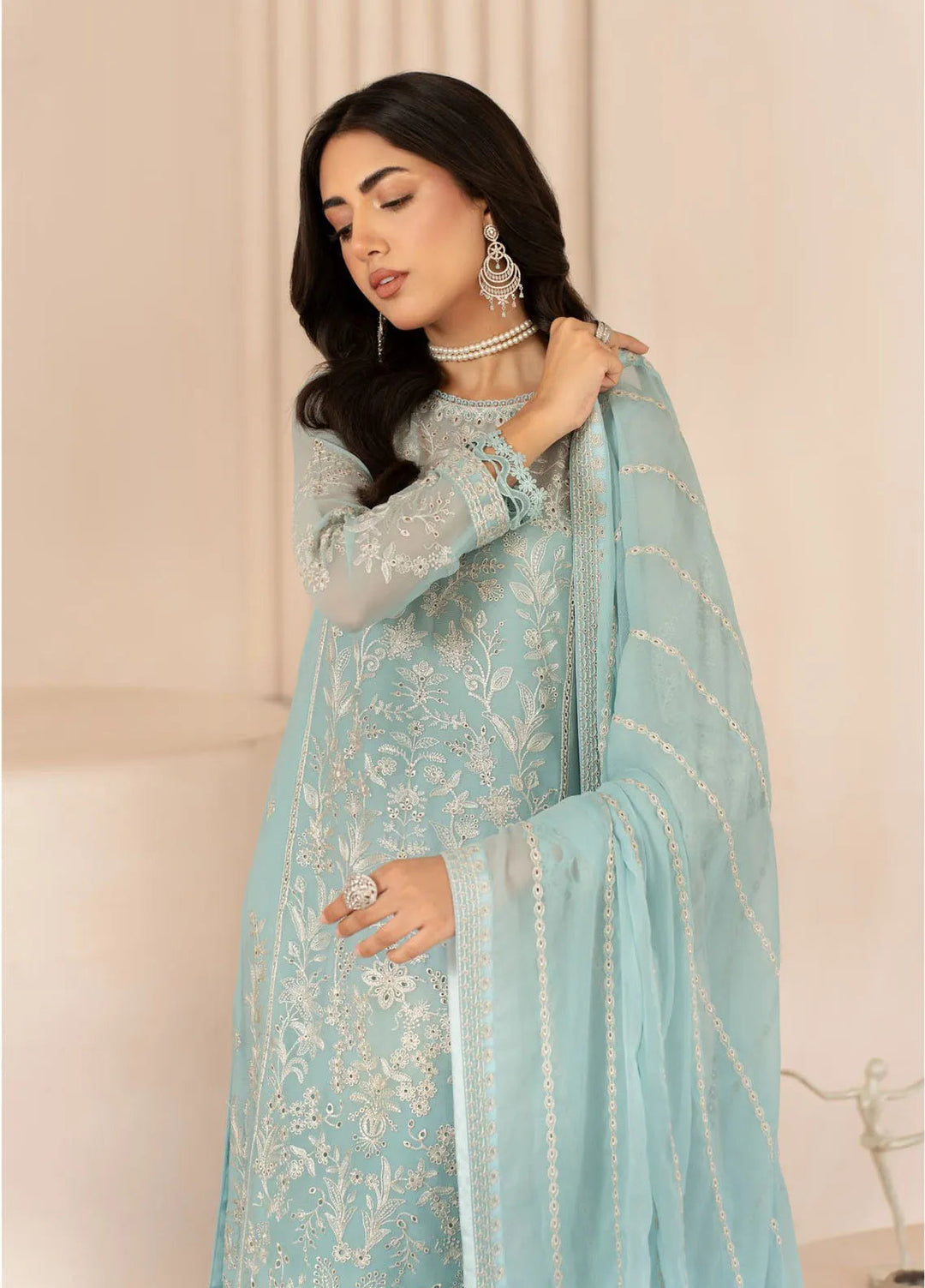 Zarif Embroidered Chiffon Suits Unstitched 3 Piece ZR25UF ZL 02 Sahiba - Formal Collection