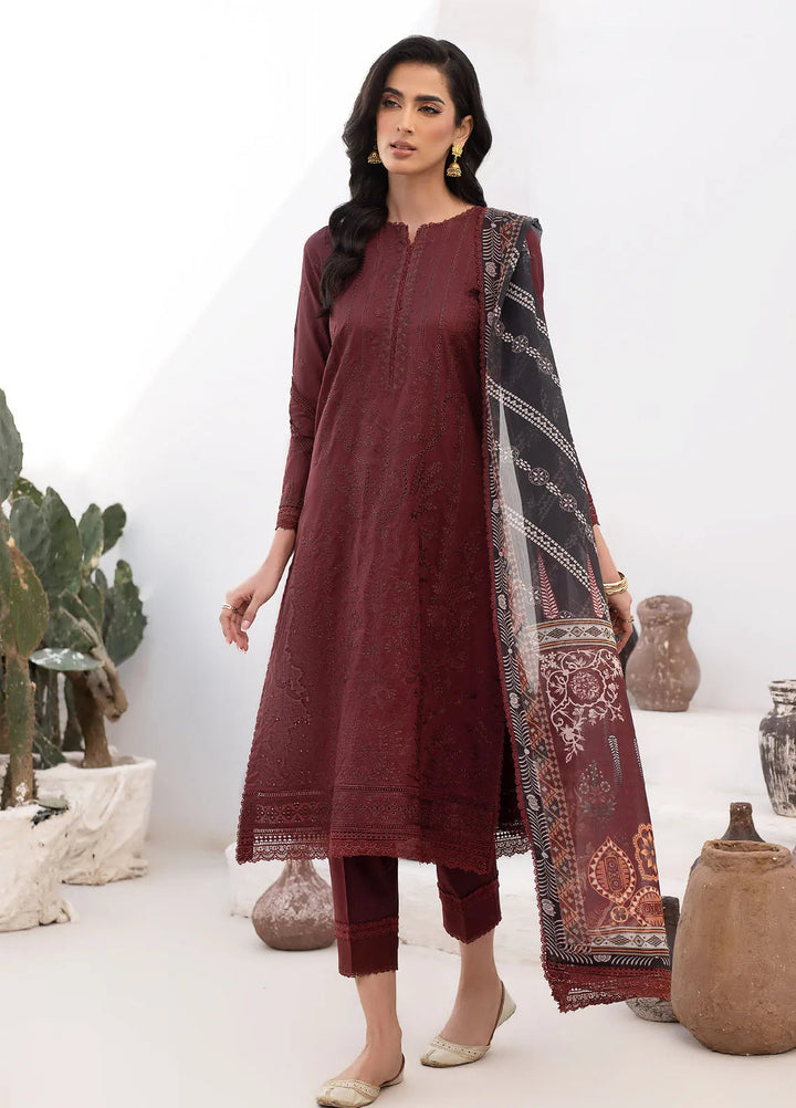 Zarif Embroidered Lawn Unstitched Suit 3 Piece ZF24E ZL 02 Elvira - Eid Collection