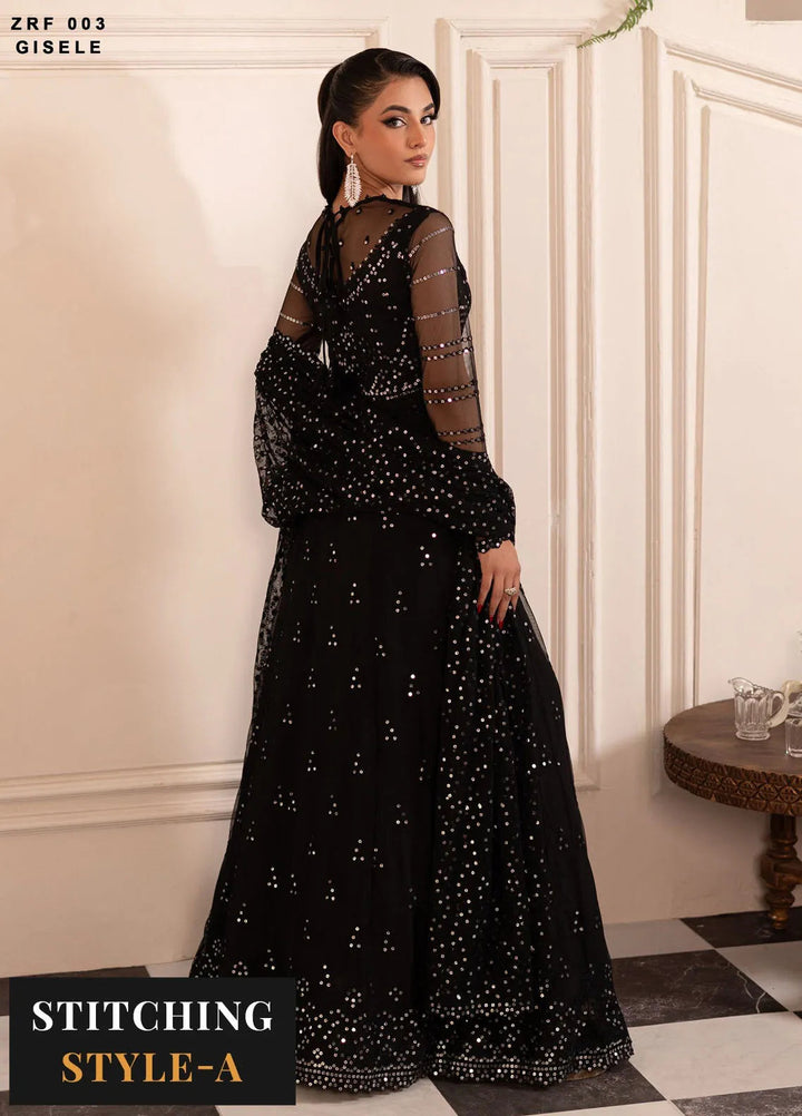Zarif Embroidered Net Suit Unstitched 3 Piece ZR25UF ZRF-003 Gisele - Formal Collection