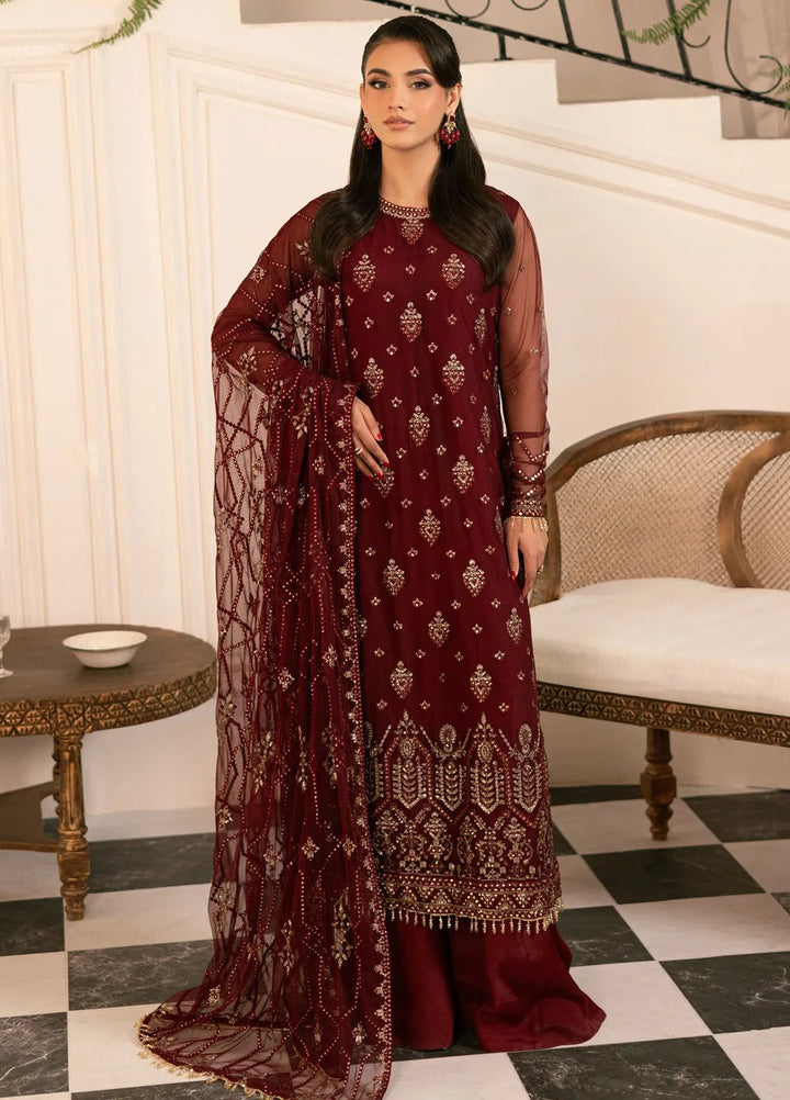 Zarif Embroidered Net Suit Unstitched 3 Piece ZR25UF ZRF-004 Amal - Formal Collection