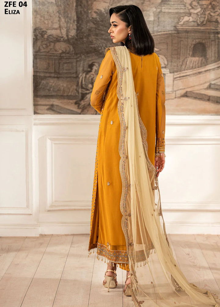 Zarif Embroidered Net Suit Unstitched 3 Piece ZR25UF ZFE-04 Eliza - Formals Collection