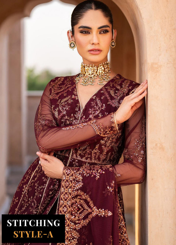 Zarif Embroidered Net Suits Unstitched 3 Piece ZR25UF SBA-01 Elif - Formals Collection