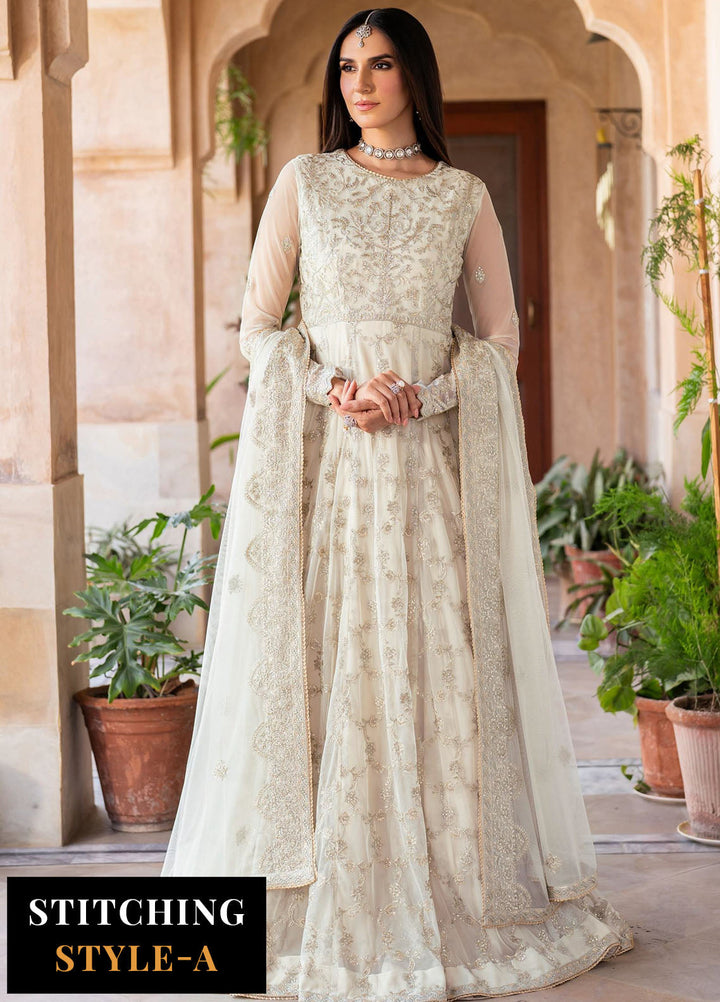 Zarif Embroidered Net Suits Unstitched 3 Piece ZR25UF SBA-02 Miran - Formals Collection