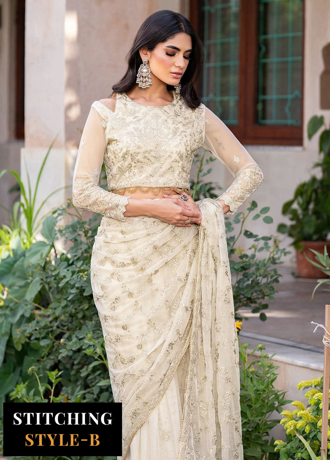 Zarif Embroidered Net Suits Unstitched 3 Piece ZR25UF SBA-02 Miran - Formals Collection