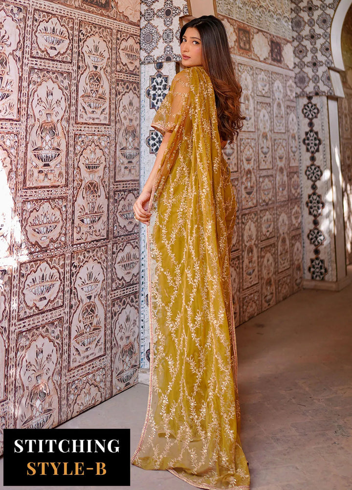 Zarif Embroidered Net Suits Unstitched 3 Piece ZR25UF SBA-03 Lara - Formals Collection