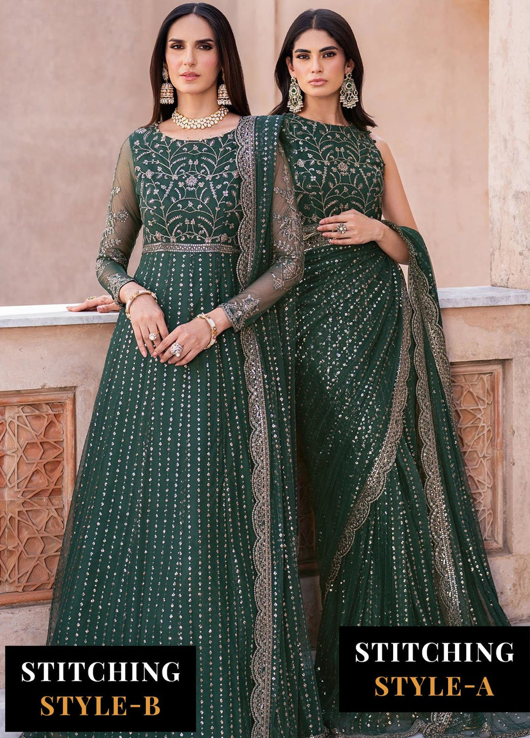 Zarif Embroidered Net Suits Unstitched 3 Piece ZR25UF SBA-05 Keran - Formals Collection