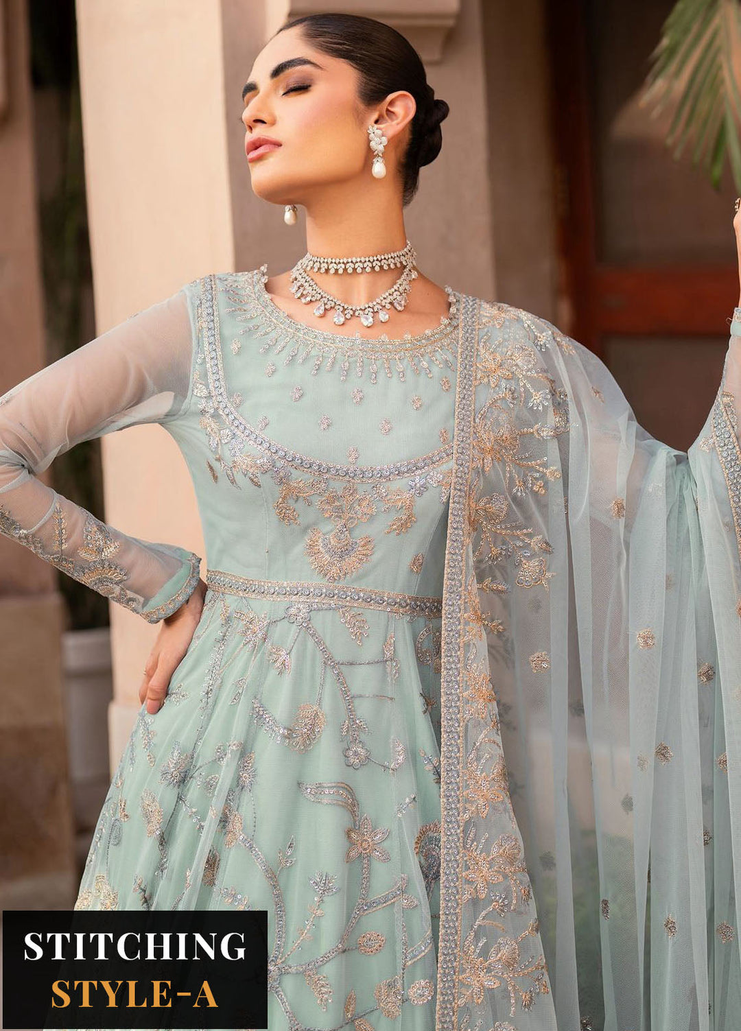 Zarif Embroidered Net Suits Unstitched 3 Piece ZR25UF SBA-06 Inseesa - Formals Collection