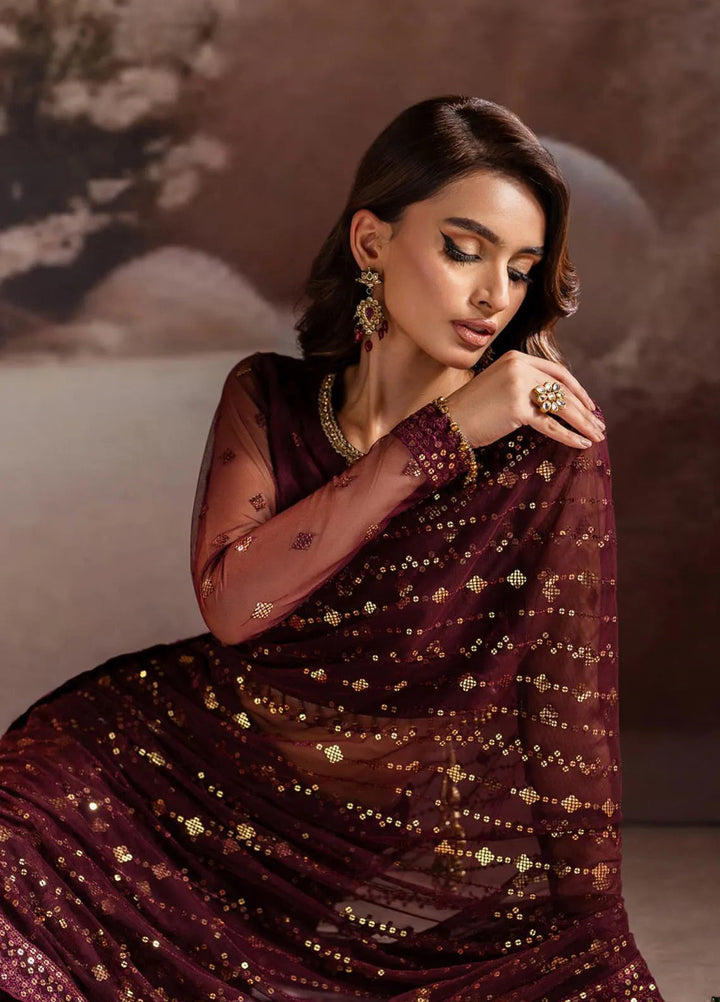 Zarif Embroidered Net  Unstitched Saree ZR25UF ZRF002 - Laira - Formal Collection