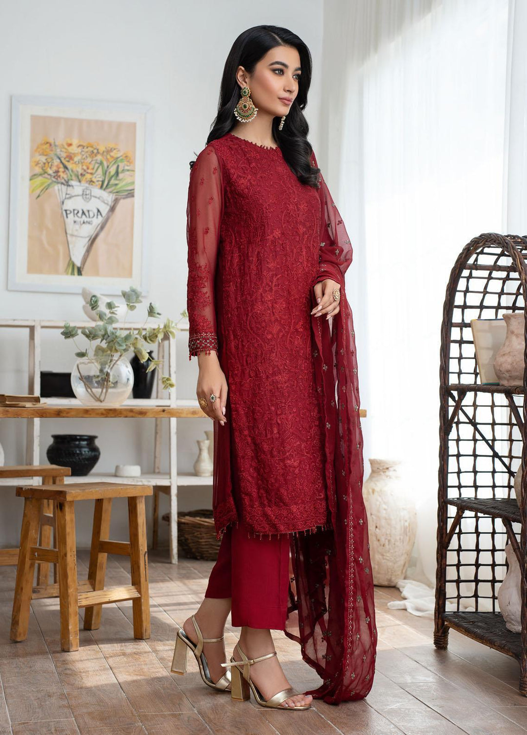 Zarif Pret Embroidered Chiffon 3 Piece Suit Rosie