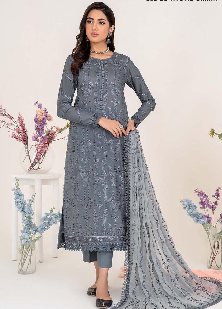 Zarif Embroidered Lawn Suits Unstitched 3 Piece ZF23L ZEL-08 Mystic Charm - Luxury Collection